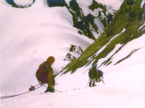 Descending from summit of the Wetterhorn