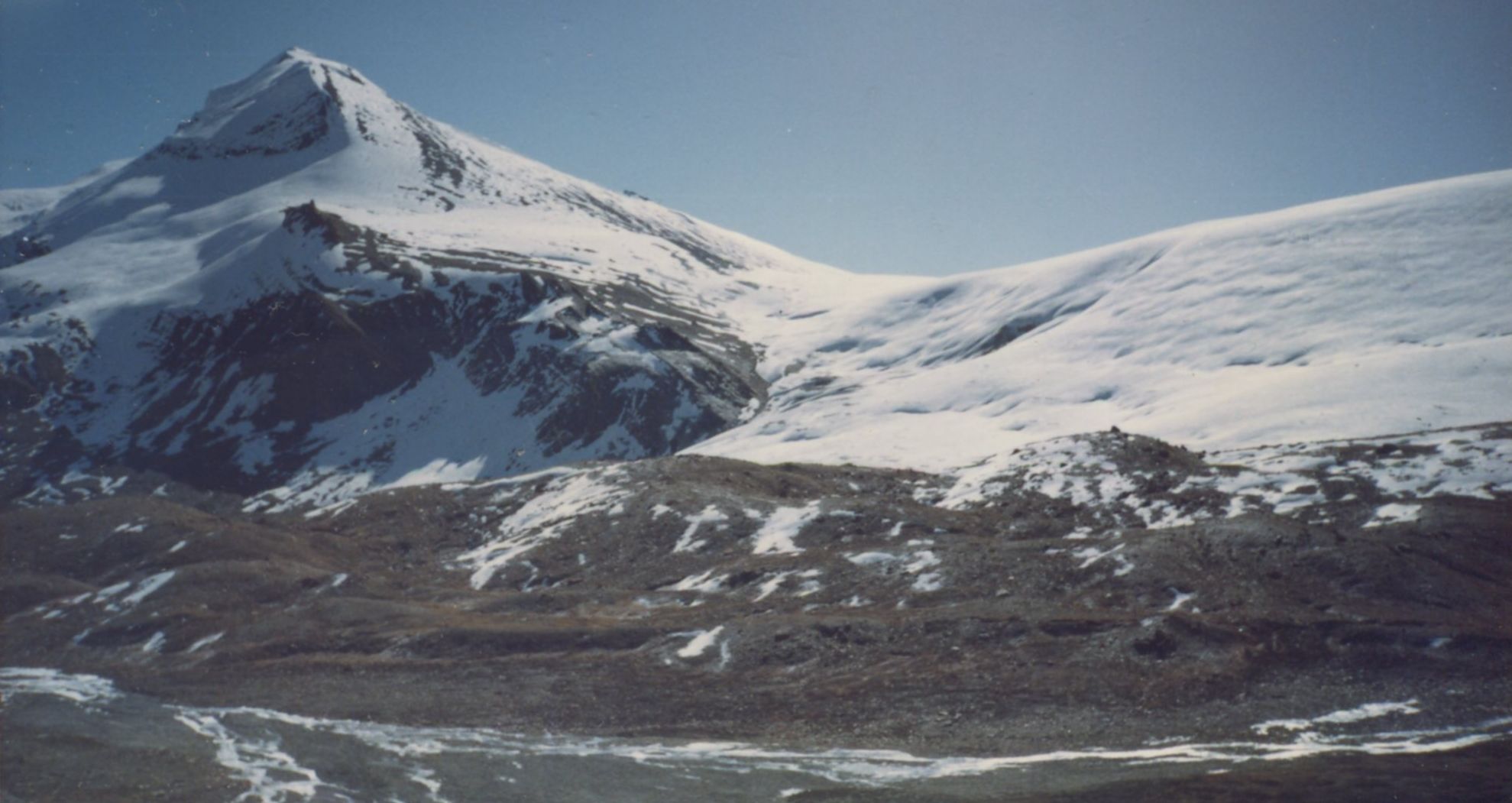 Thapa (Dhampus ) Peak ( c6000m ) and Thapa Pass above The Hidden Valley