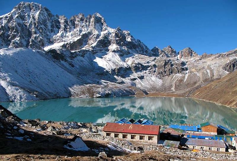 Pharilapche Peak above Gokyo Lake from Gokyo Village