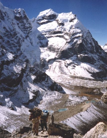 Mera West Peak on ascent to Mera La from Hinku Valley