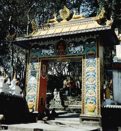 Entrance Archway at Swayambunath ( Monkey Temple ) in Kathmandu