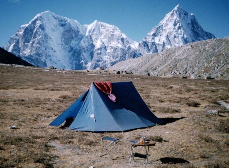 Taboche and Cholatse from camp beneath Kongma La