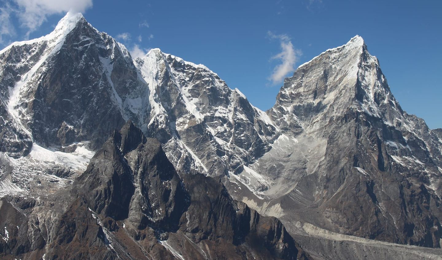 Mount Taboche and Mount Cholatse on route to Everest Base Camp