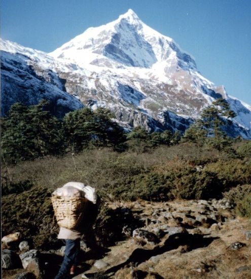 Peak 7 ( 6105m ) in the Barun Valley on route to Shershon and Makalu Base Camp