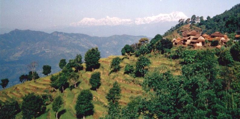 The Annapurna Himal from above Gorkha