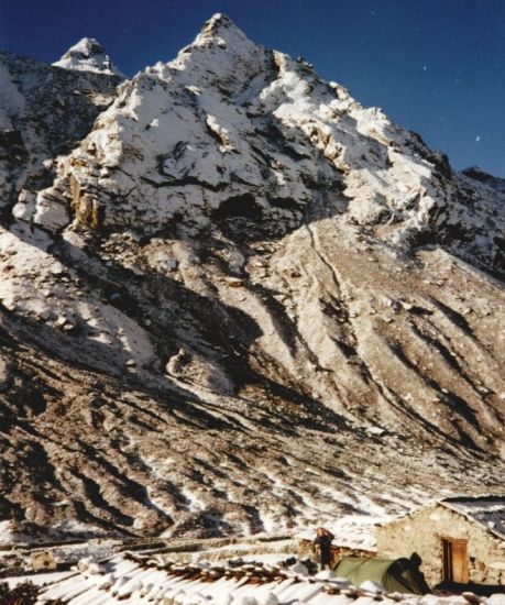 Camp at Na Village in Rolwaling Valley