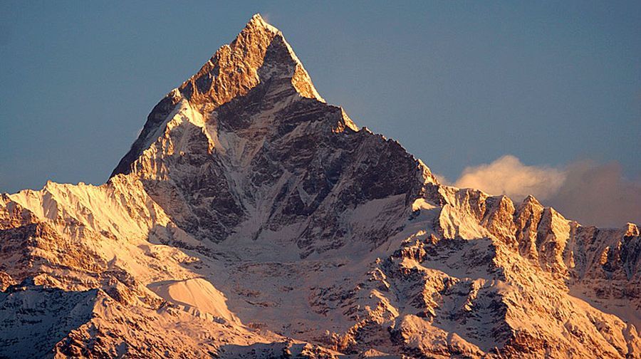 Sunset on Mount Macchapucchre ( the Fishtail Mountain )