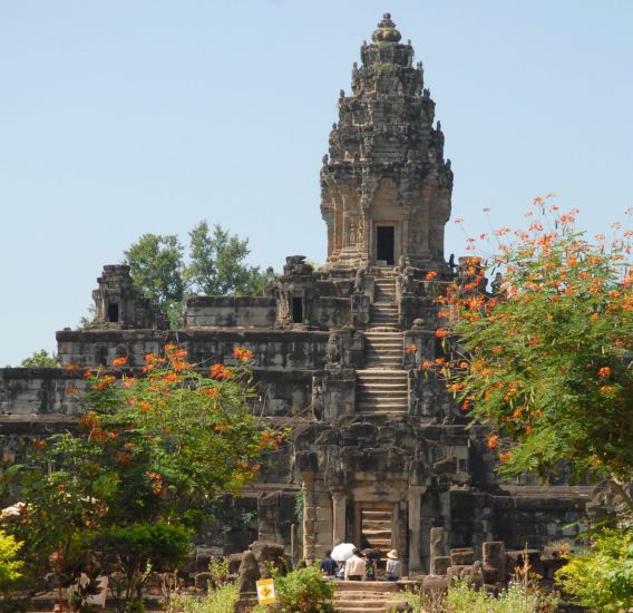 Bakong Temple in the Roluos Group at Siem Reap in northern Cambodia