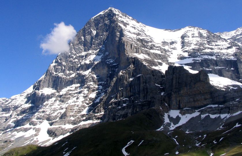 North Face of the Eiger from Kleine Scheidegg in the Bernese Oberlands Region of the Swiss Alps