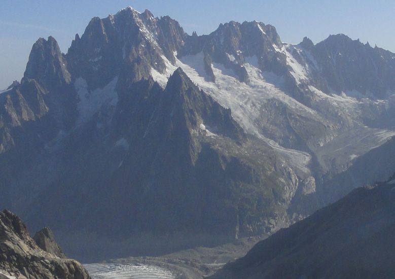 North Face of Grandes Jorasses ( 4208m ) above Mer de Glace