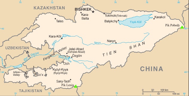 Map of Kyrgyzstan