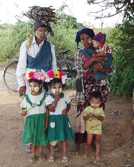 Local Tribal Dress in Bagan in central Myanmar / Burma