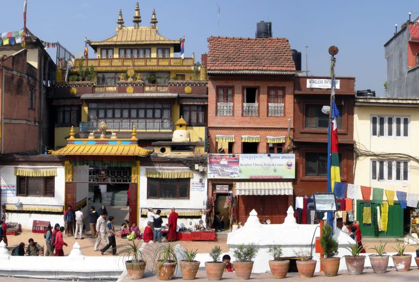 View from the Buddhist Stupa at Bodnath ( Baudhanath ) in Kathmandu