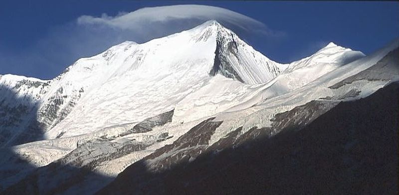 Dhaulagiri II from Base Camp on Chonbarden Glacier