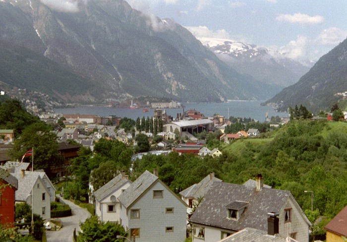 Odda on Hardanger Fjord in Norway