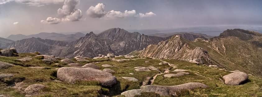 Cir Mhor and Caisteal Abhail from Goatfell on the Isle of Arran