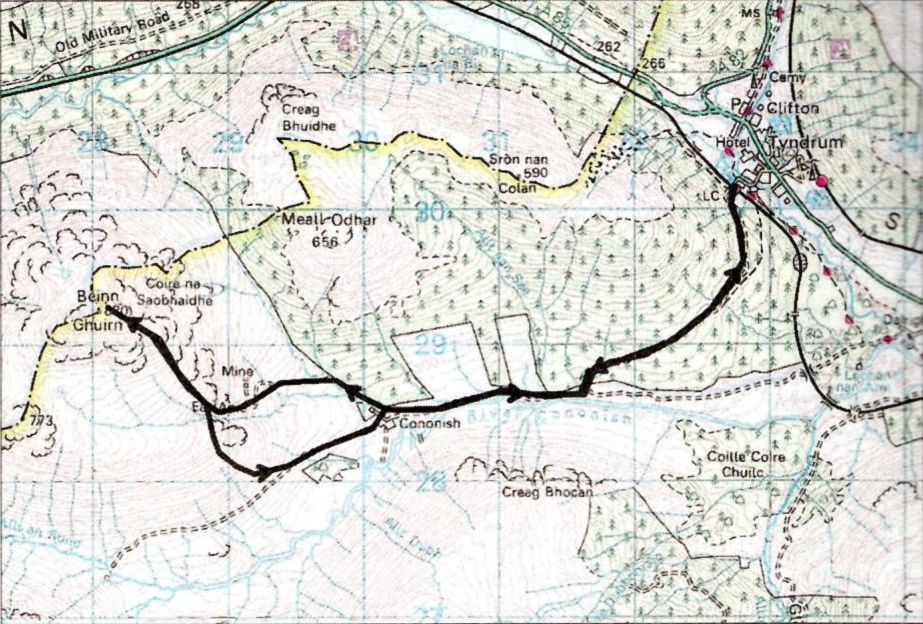 Map for Beinn Chuirn