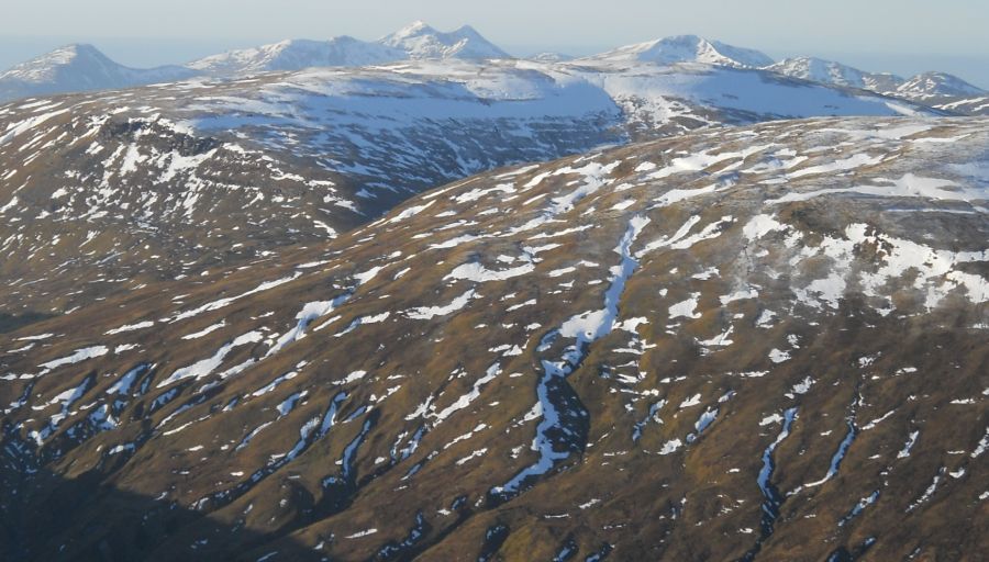 Ben Cruachan above Corbetts Beinn Udlaidh and Beinn Bhreac-liath from Beinn Odhar