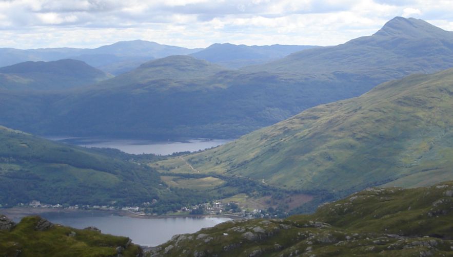 Loch Long, Loch Lomond and Ben Lomond from The Brack