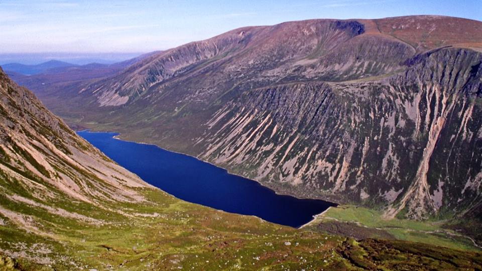 Loch Einich beneath Braeriach in the Cairngorm Mountains of Scotland