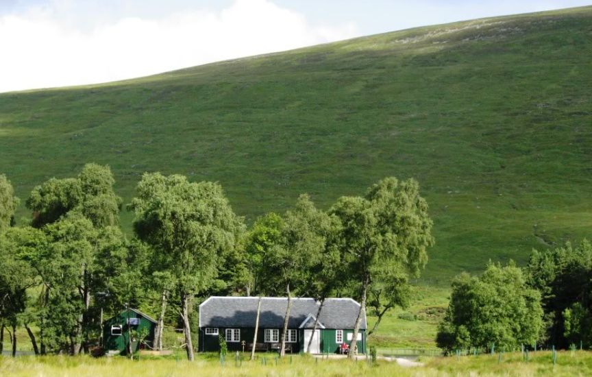 Youth Hostel on Loch Ossian in the Highlands of Scotland