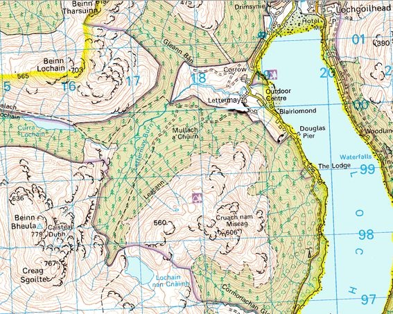 Map for Cruach nam Miseag