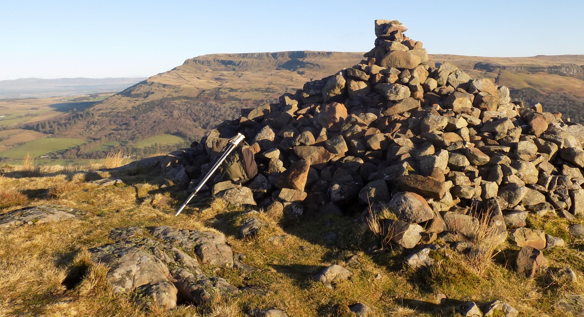 Cairn on top of Dunmore Hill - site of ancient hill fort