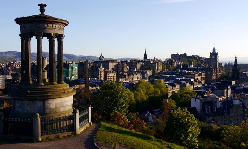 Dugald Stewart Monument on Calton Hill in Edinburgh