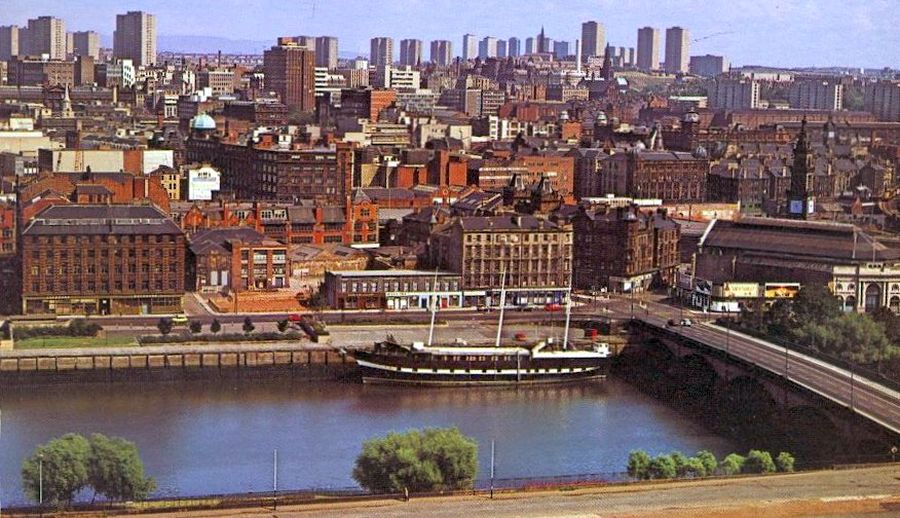 The "Carrick", old clipper, at the Broomielaw on River Clyde in Glasgow city centre