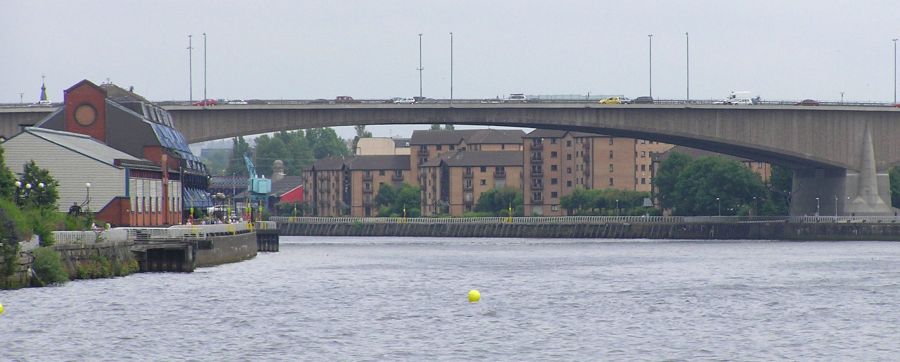 Kingston Bridge over River Clyde in Glasgow city centre