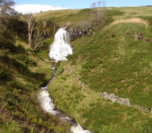 Grey Mare's Tail Waterfall on the Jaw Burn on route to Jaw Reservoir