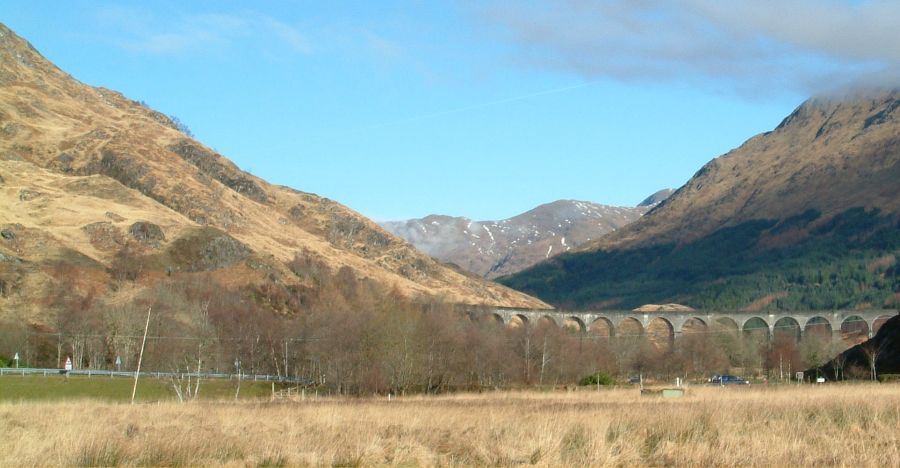 Glenfinnan Viaduct in Lochaber in Western Scotland