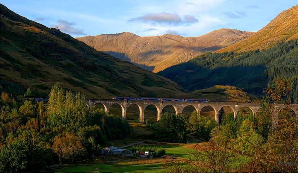 Glenfinnan Viaduct in Lochaber in Western Scotland