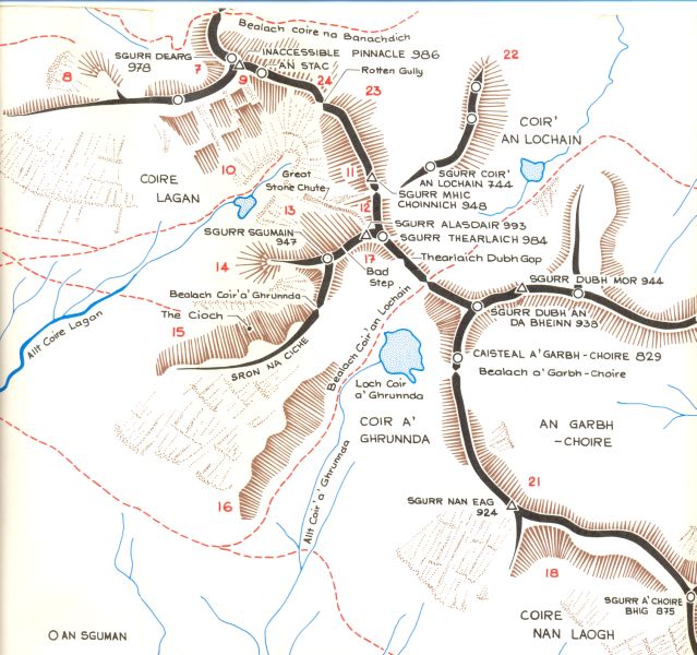 Map of Coire Lagan on the Island of Skye