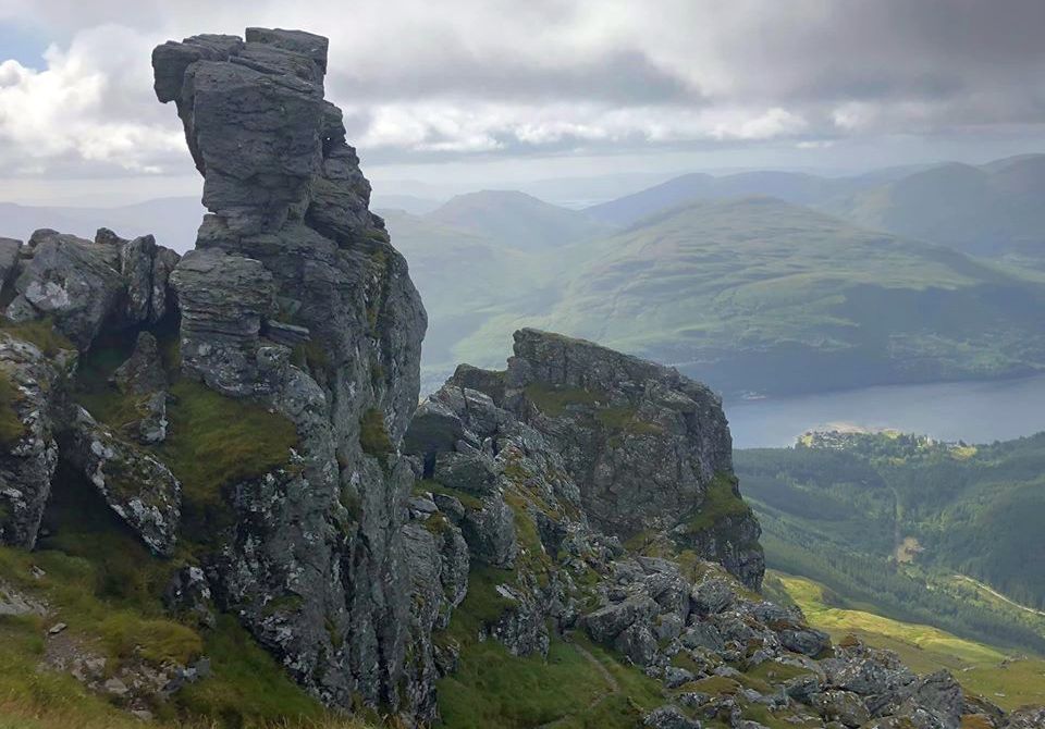 Summit of Ben Arthur - the Cobbler - in the Southern Highlands of Scotland