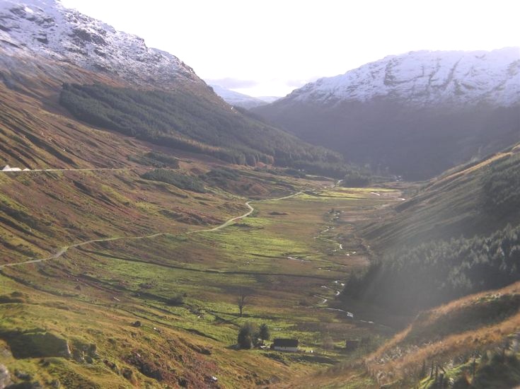 Glen Croe from Rest and be Thankful Road in the Southern Highlands of Scotland