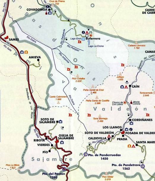 Map of Picos de Europa