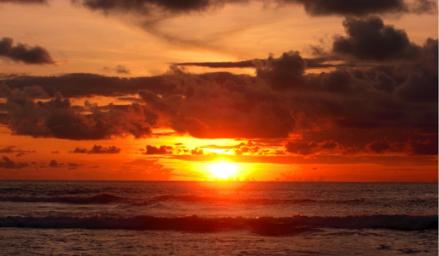 Sunset at Hikkaduwa on the west coast of Sri Lanka