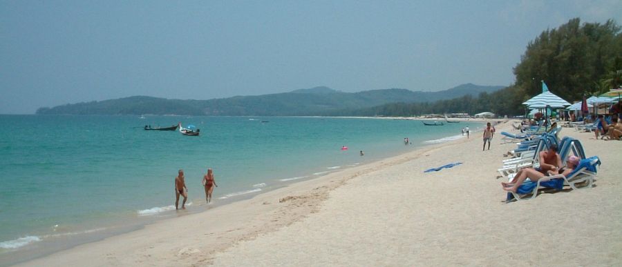 Beach at Ao Bang Tao on Ko Phuket in Southern Thailand