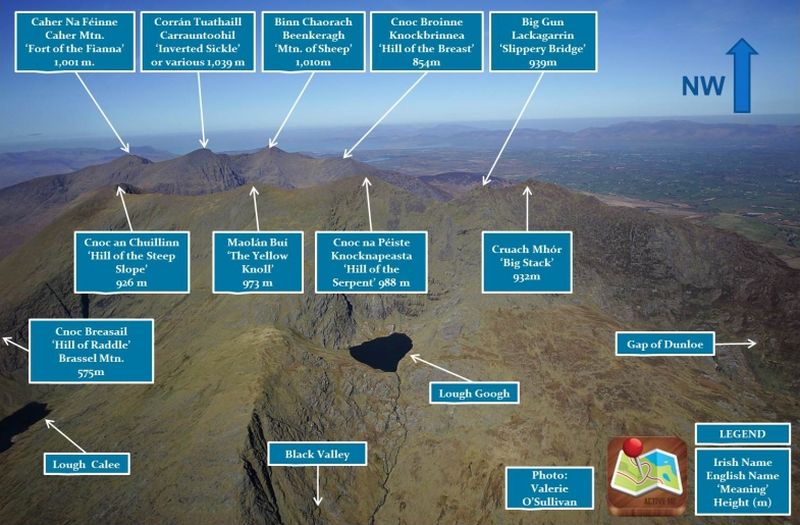 Macgillycuddy Reeks - the Largest and Highest Mountain Range in Ireland